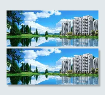 水岸建筑风光图片