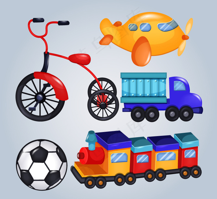 5款卡通玩具矢量素材.