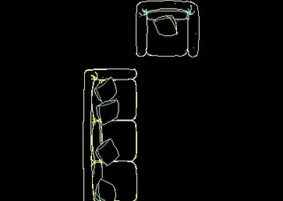 沙发平面图块cad家具图块素材20...