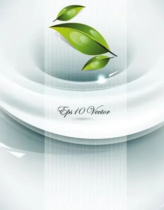 绚丽动感绿叶背景矢量素材