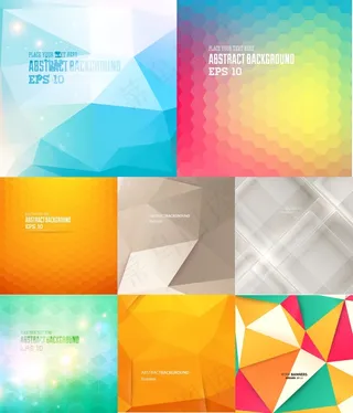 精美炫彩几何背景矢量素材