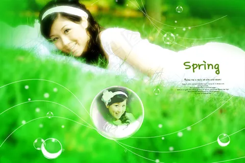 那片海-跨页婚纱照PSD模板(2)