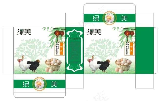 生态绿色鸡蛋包装盒设计cdr矢量模版下载