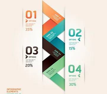 彩色数字标签矢量素材三