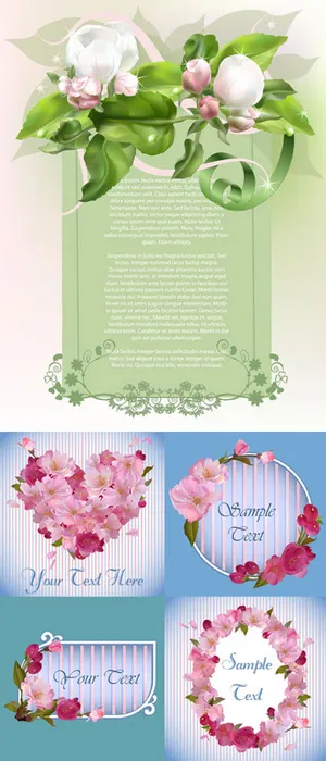 春天气息的鲜花背景矢量素材