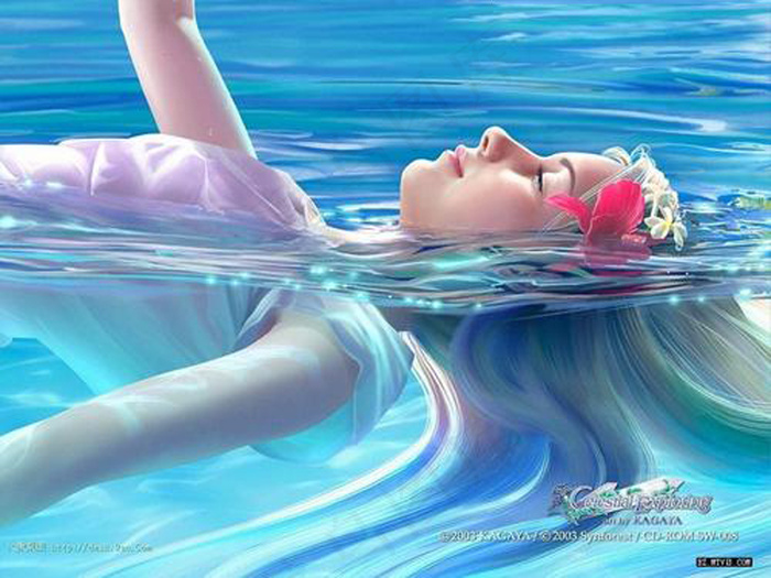 美丽女子水中素材