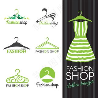 绿色衣架服装标志图片