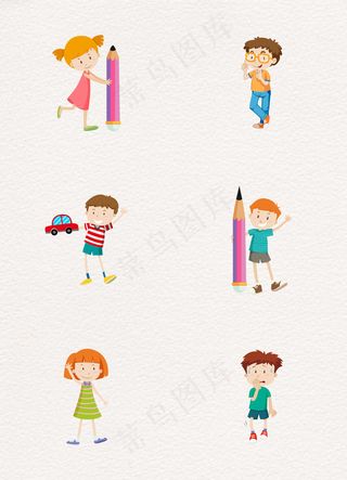 卡通开学季儿童矢量素材