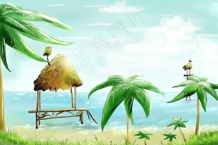 {夏之爽}《背景素材.儿童模板.夏...(3425X2480(DPI:300))psd模版下载