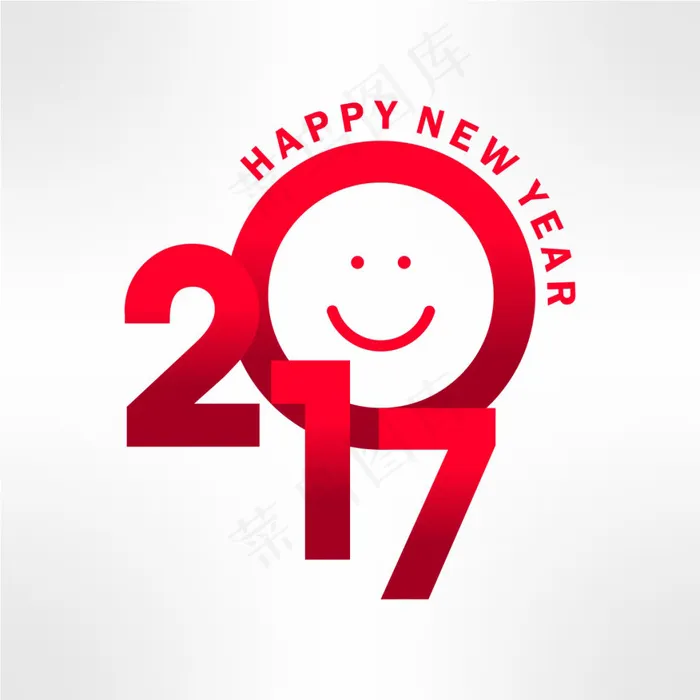 带微笑的现代新年文字eps,ai矢量模版下载