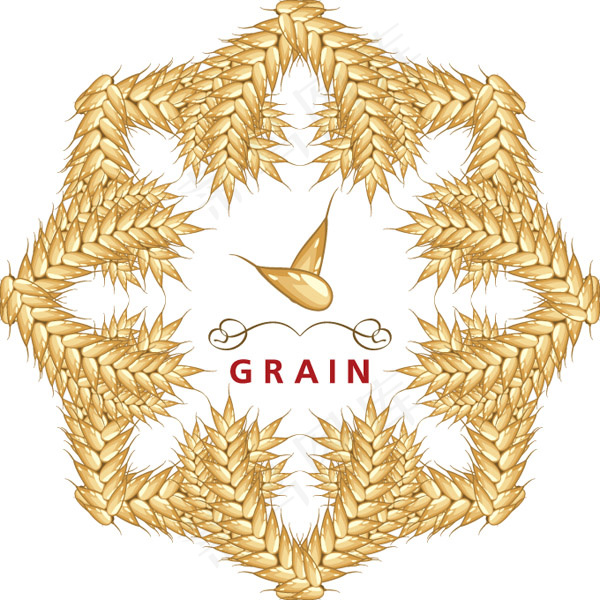 矢量麦穗创意标签设计素材