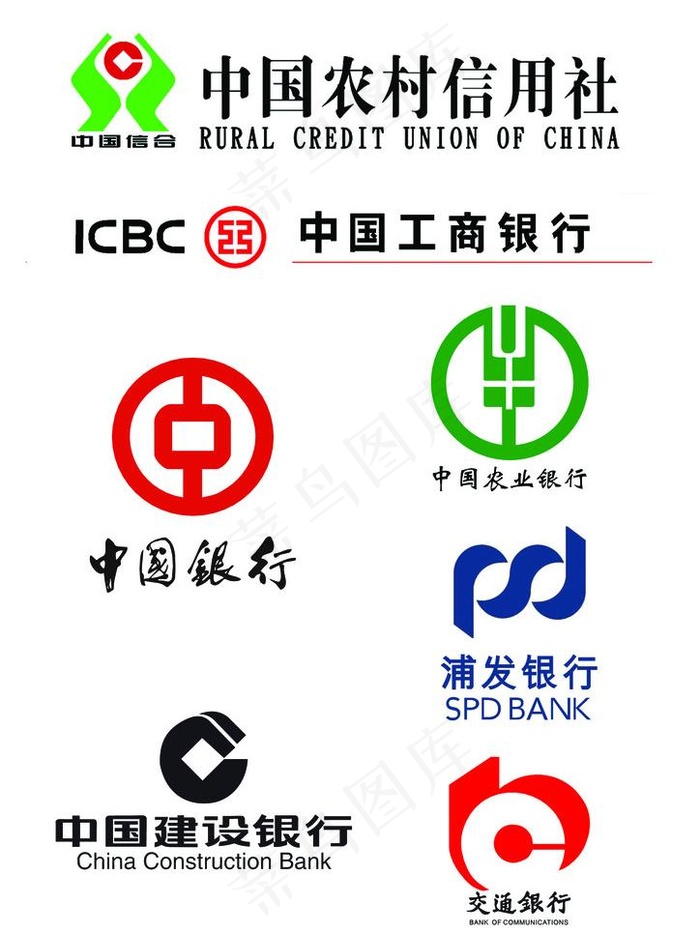 中国各大银行的标志图片psd模版下载