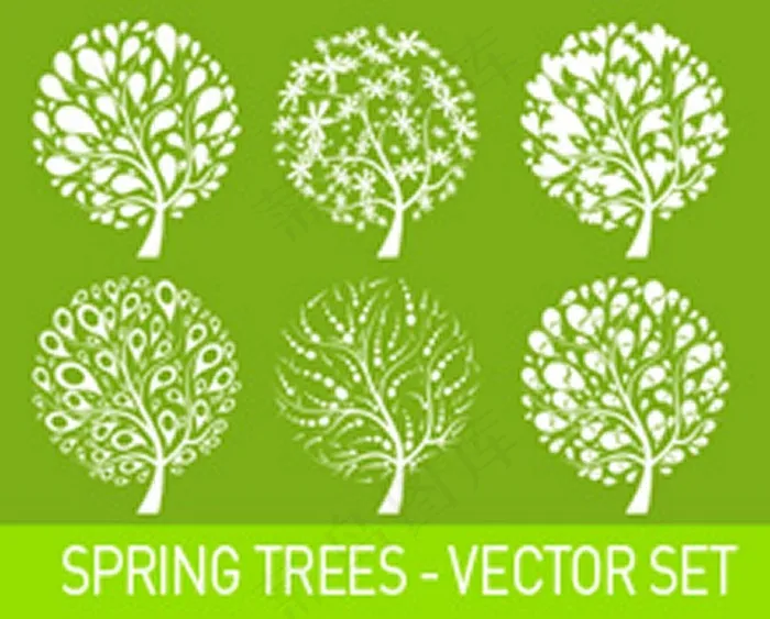 春天的绿树ai矢量模版下载