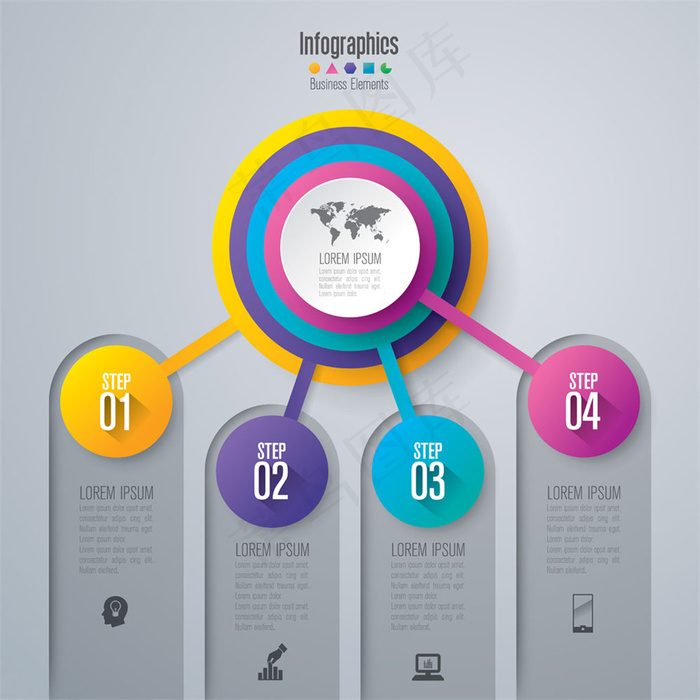 彩色立体圆环图表图片