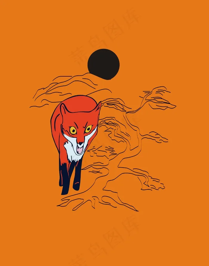 卡通动物狐狸