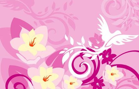 精美时尚植物花纹背景矢量素材067