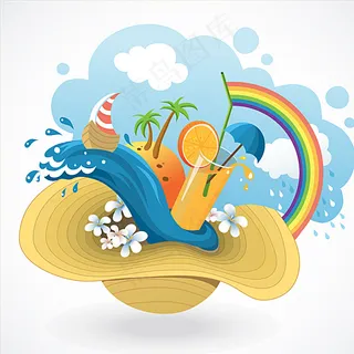 创意夏日度假海报图片