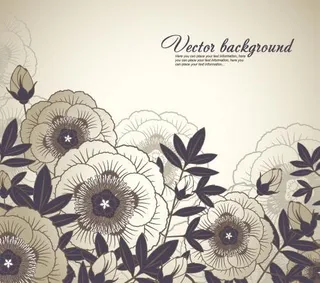 素雅的花卉背景矢量素材二