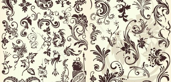欧式时尚花纹系列矢量素材