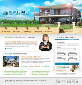 房地产公司网站psd模板