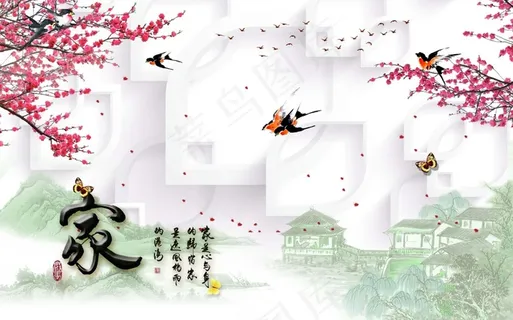 中式电视背景墙装饰画