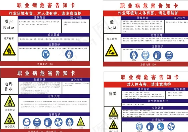 职业危害告知卡图片cdr矢量模版下载