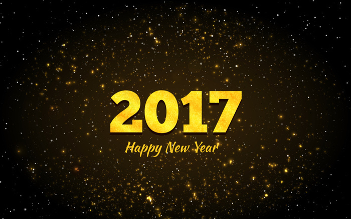 黑色背景与金色的星星新年ai矢量模版下载