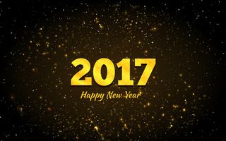 黑色背景与金色的星星新年