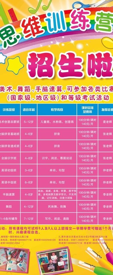 少儿美术速算舞蹈培训图片(2520X5670(DPI:80))psd模版下载