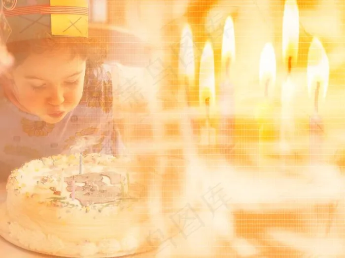 烛光背景生日快乐PPT模板