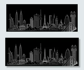 矢量世界城市建筑图片