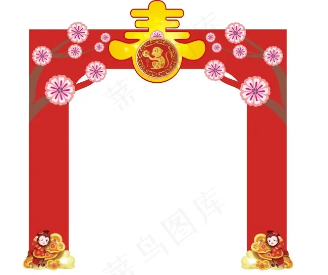 新春拱门 新年门头 场地布置门头cdr矢量模版下载