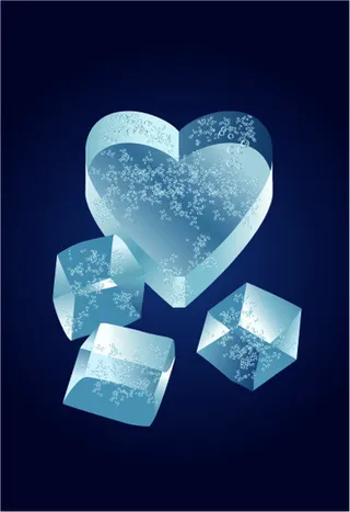 蓝色心形矢量素材下载