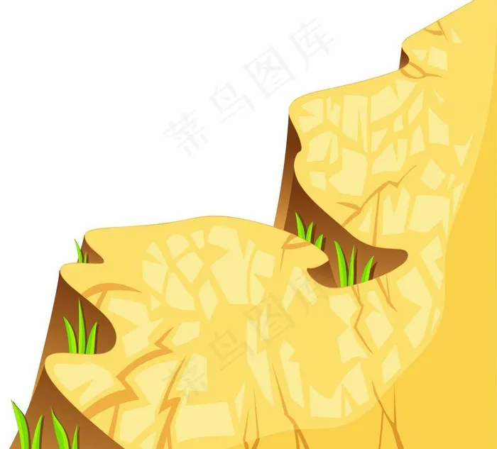 卡通山地 青草图片cdr矢量模版下载