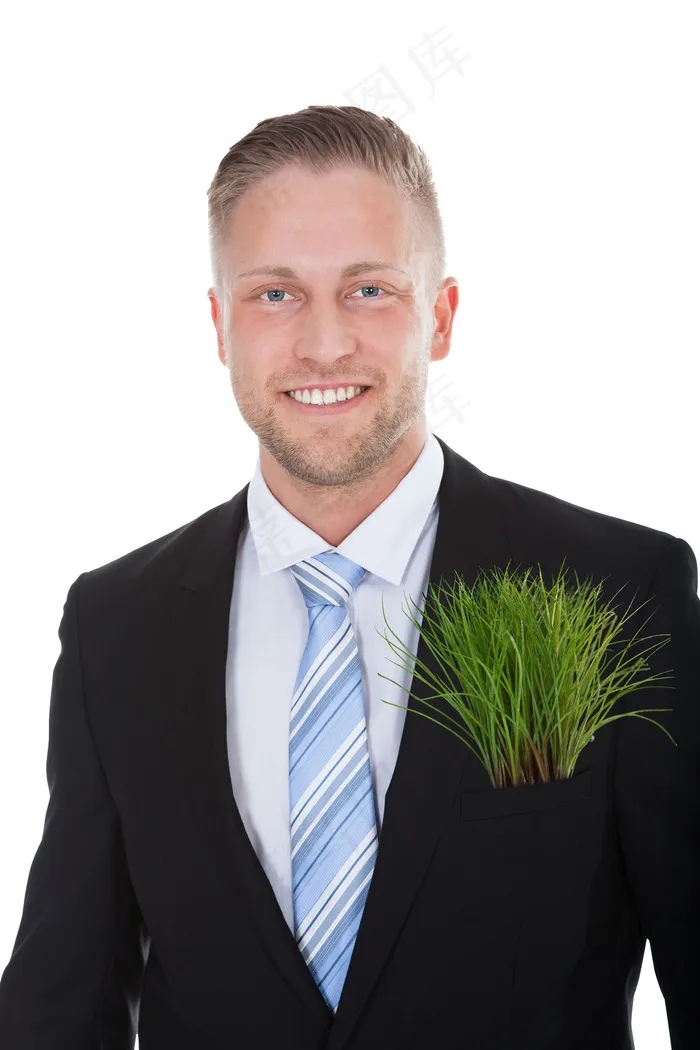 口袋里带草的国外男人图片