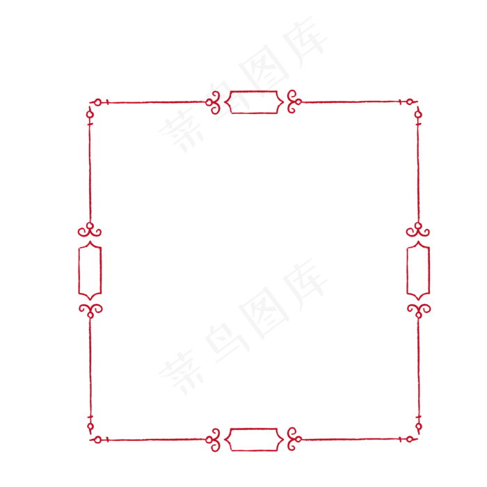 时尚中国风矢量边框,免抠元素
