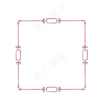 时尚中国风矢量边框,免抠元素