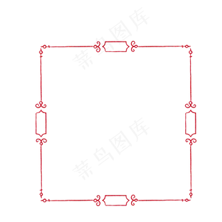 时尚中国风矢量边框,免抠元素