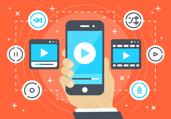 无单位的数字媒体背景矢量