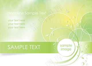 矢量淡雅花纹名片背景