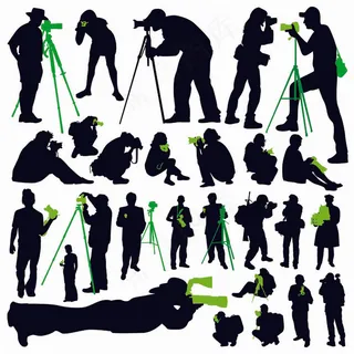 人物摄影师剪影矢量图