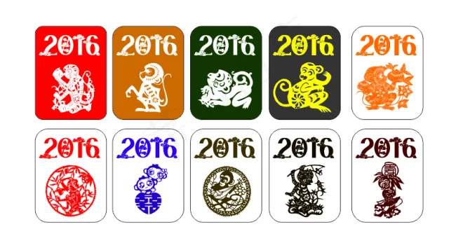 2016年猴子剪纸cdr矢量模版下载