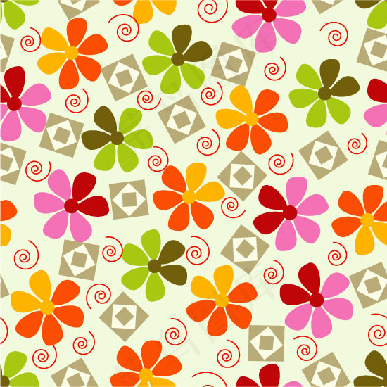 简约小花矢量花纹