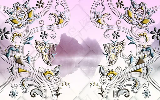 3D软包立体花朵电视背景墙
