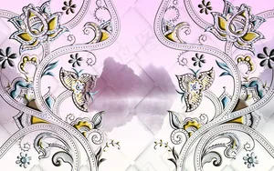 3D软包立体花朵电视背景墙