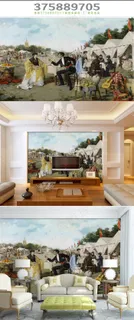 欧式人物油画背景墙