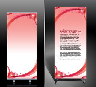 红色动感x展架易拉宝PSD模板下载