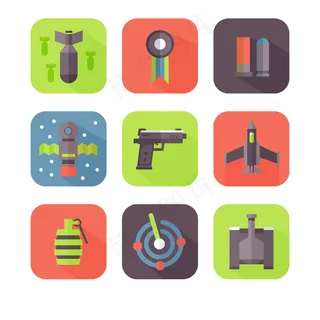 9款兵器图标矢量素材