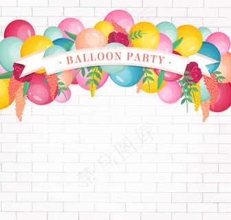 彩色气球背景矢量图