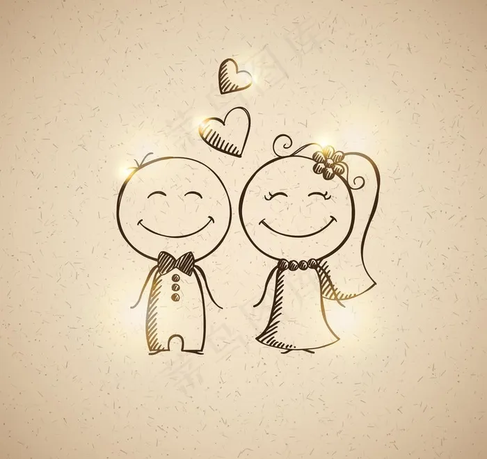 卡通夫妻图片eps,ai矢量模版下载